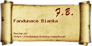 Fandunace Bianka névjegykártya