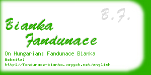 bianka fandunace business card